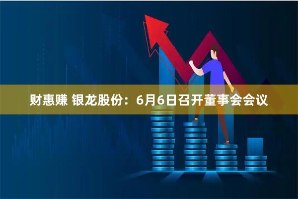 财惠赚 银龙股份：6月6日召开董事会会议
