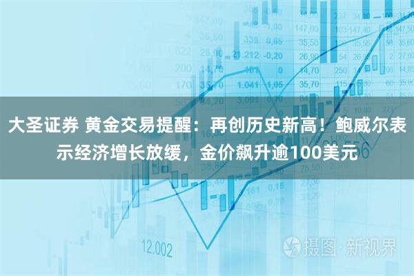 大圣证券 黄金交易提醒：再创历史新高！鲍威尔表示经济增长放缓，金价飙升逾100美元